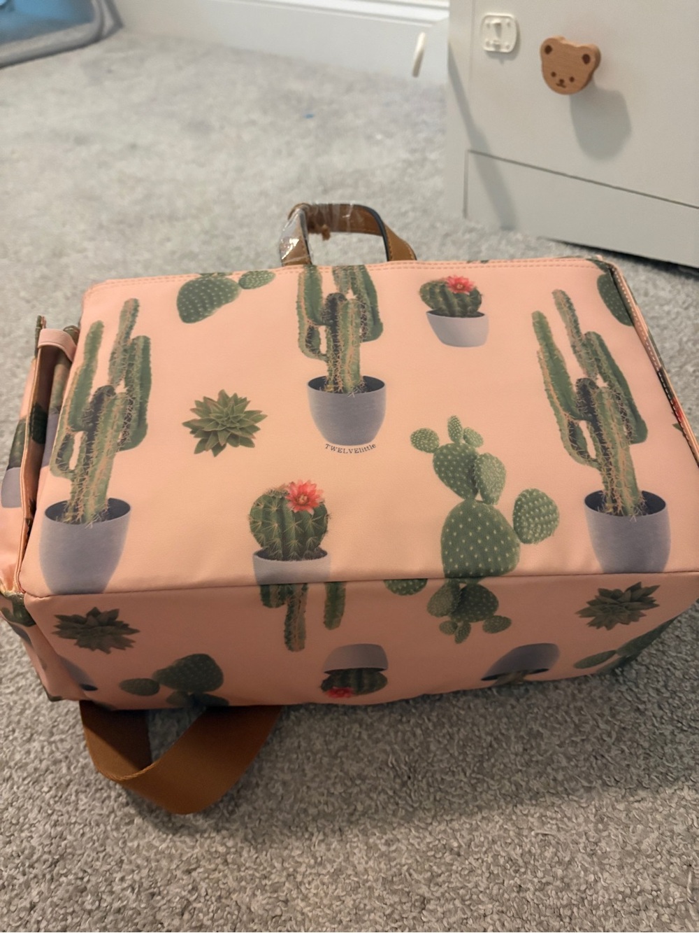 Twelve Little Pink Cactus Print Baby Bag - On-The-Go Collection - Picture 2 of 4